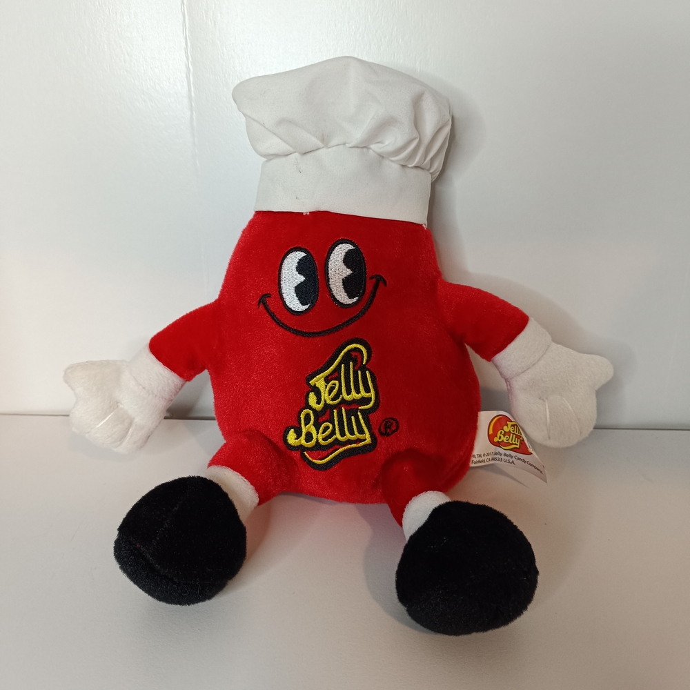 Mr. Jelly Belly 12" Cherry Red Mascot Chef's Hat plush Toy *Flawed
